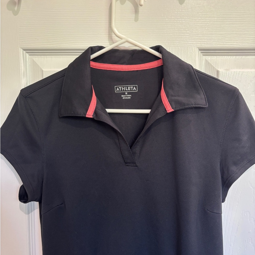 Athleta black collared top - Picture 2 of 7